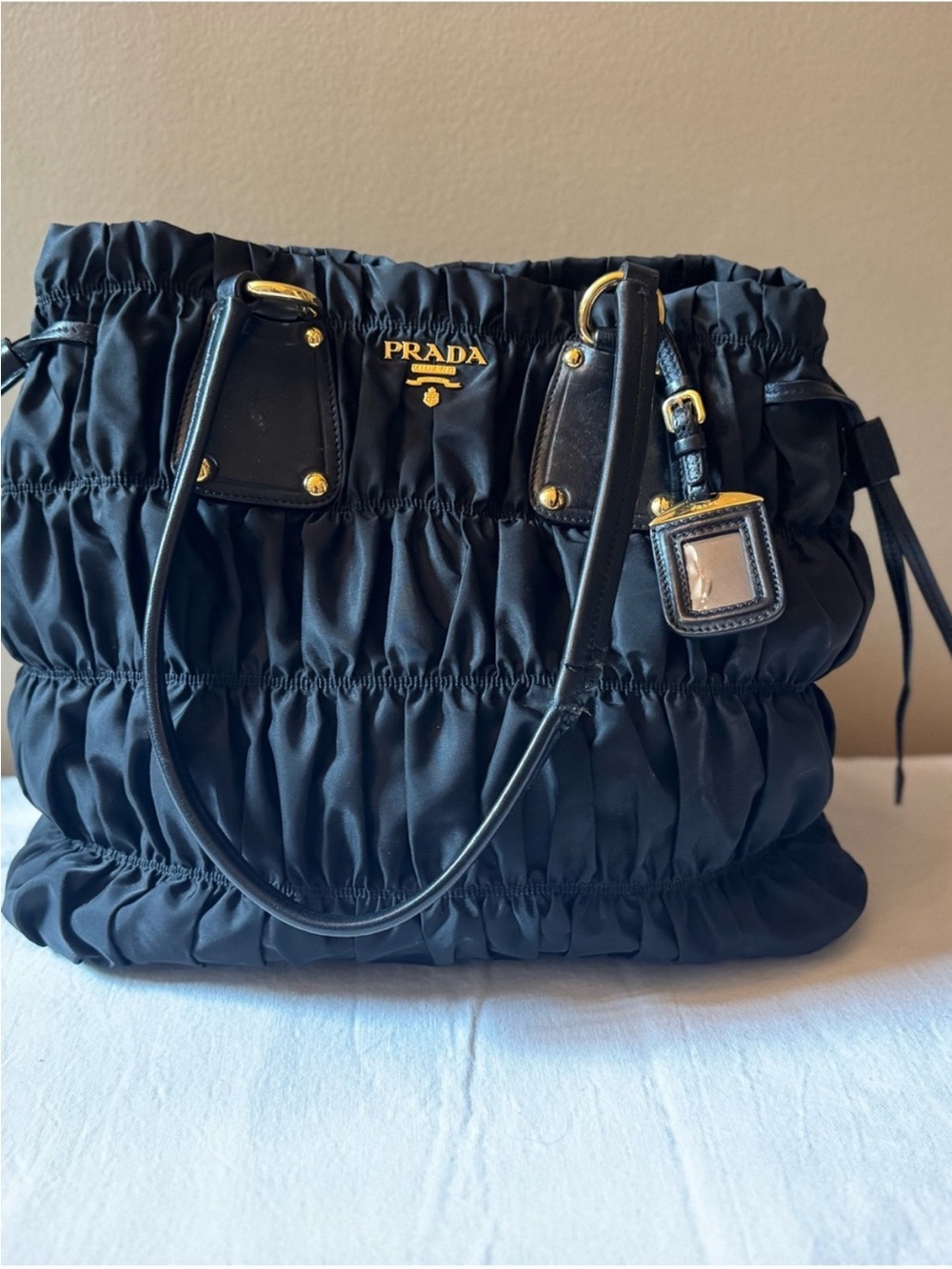 Prada Gaufre Ruched Nylon Bag